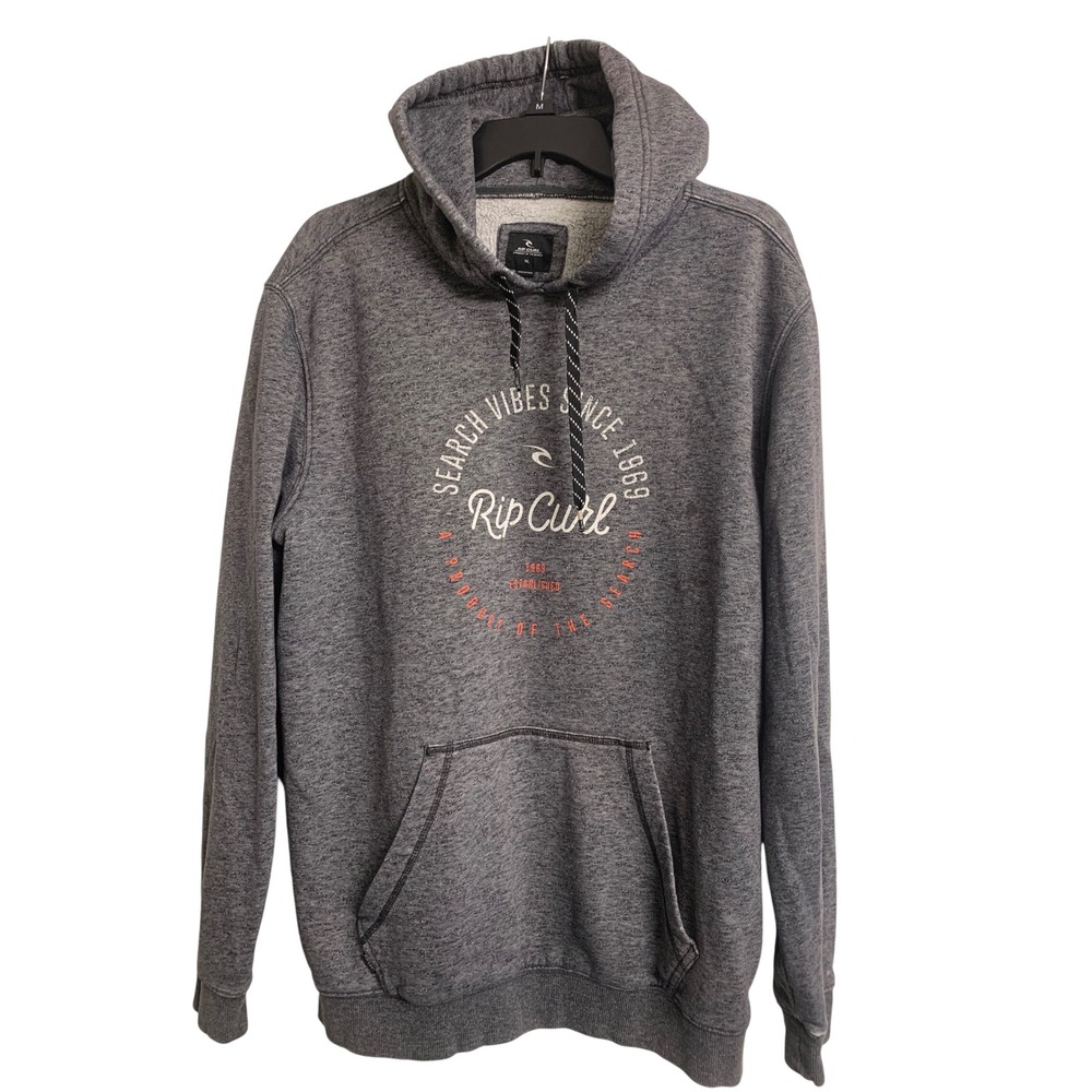 Rip Curl‎ XL Search Vibes Since 1969 Graphic Hoodie Beach Heather Grey